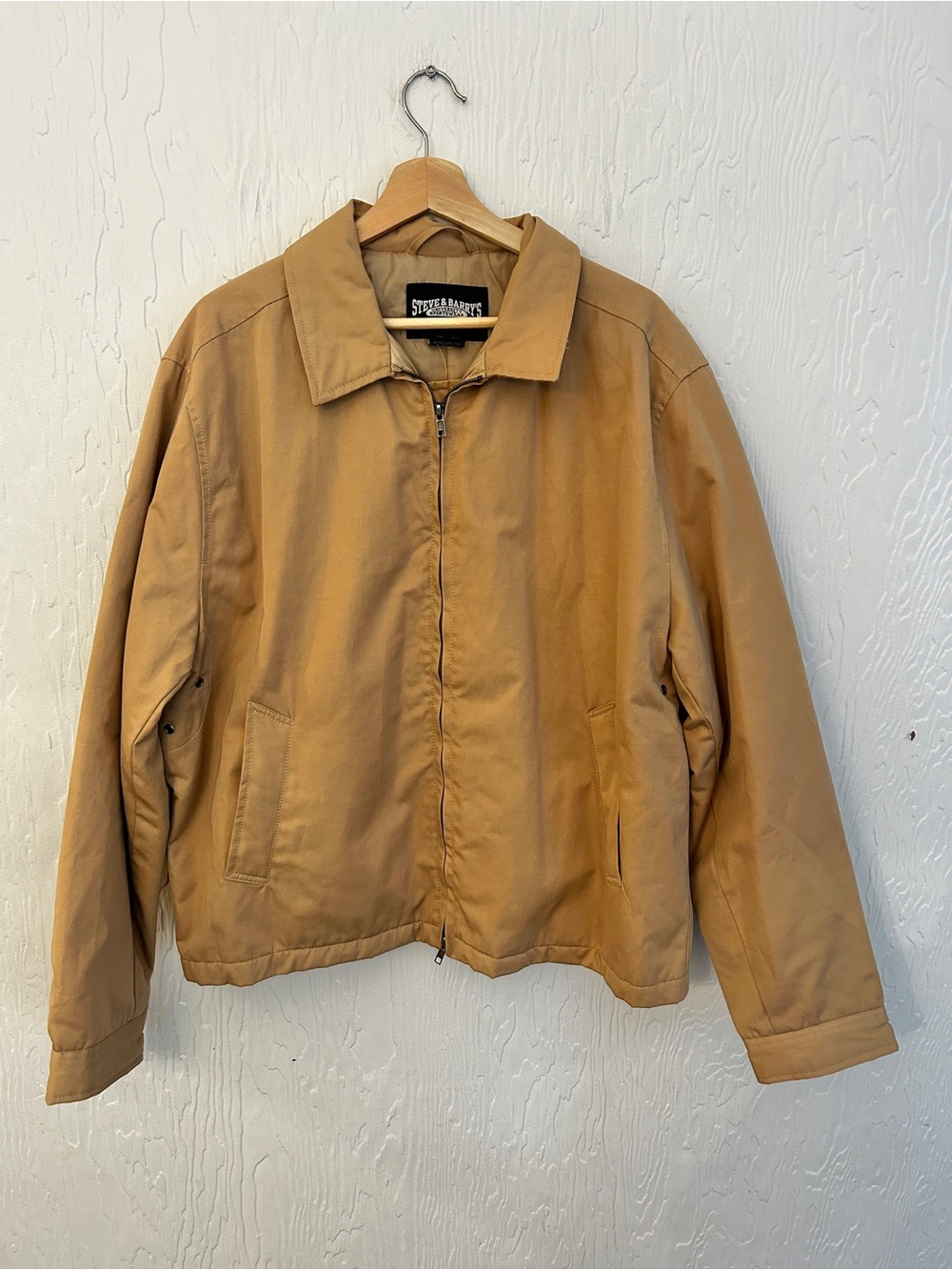 Steve & Barry's Casual Track Zip Jacket Tan XL Skate Minimal Classic Fall